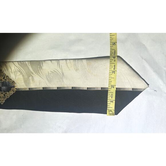 Baroque Black Greek Gold Silk Necktie Lot XL Bundle Medallion Formal Party Set - Picture 5 of 11